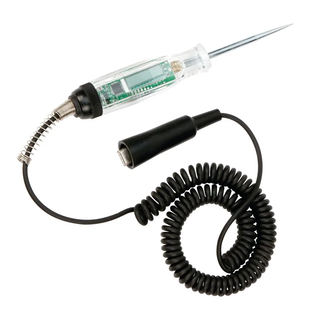W2992 – PERFORM TOOL Circuit Tester, LCD Digital Display With LED Back Light 6 To 48 DC Volt Range With 12 Foot Coile...